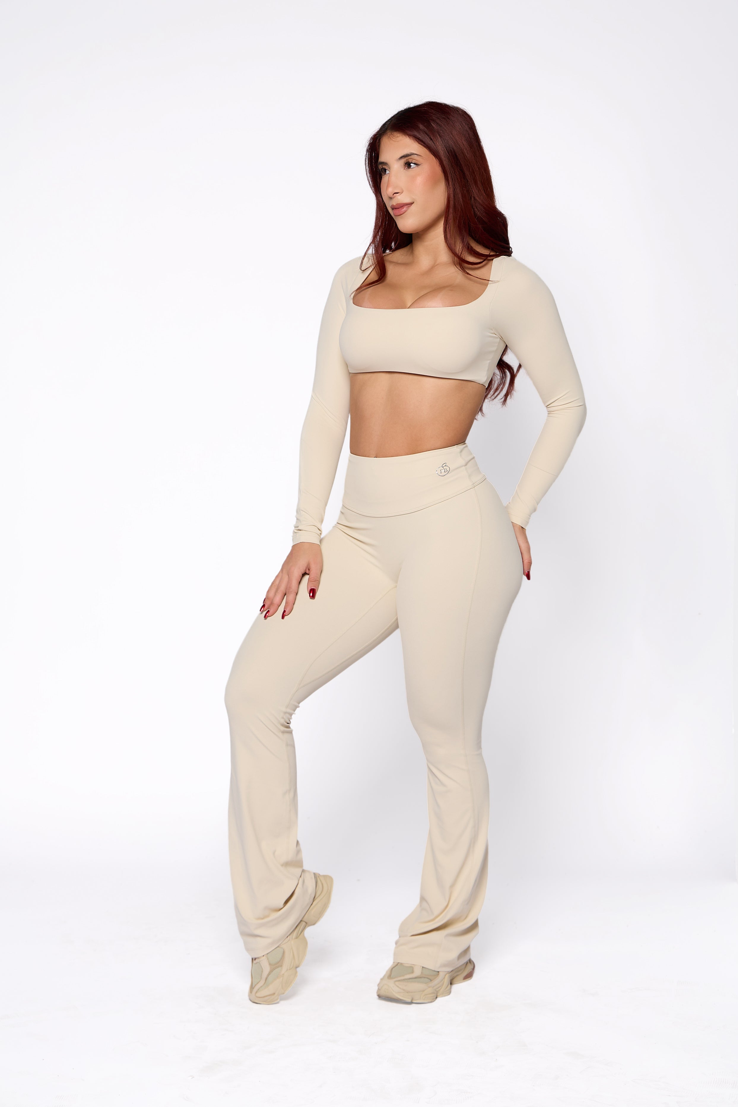 Vanilla Cream Long Sleeve and Flare Pant Set