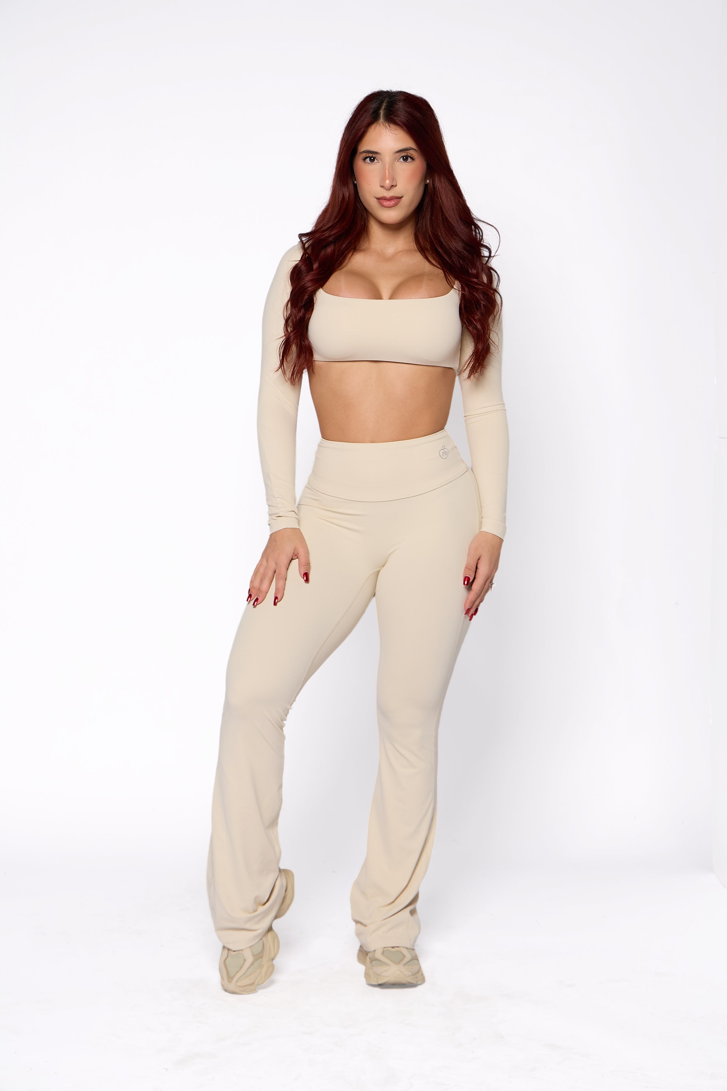 Vanilla Cream Long Sleeve and Flare Pant Set