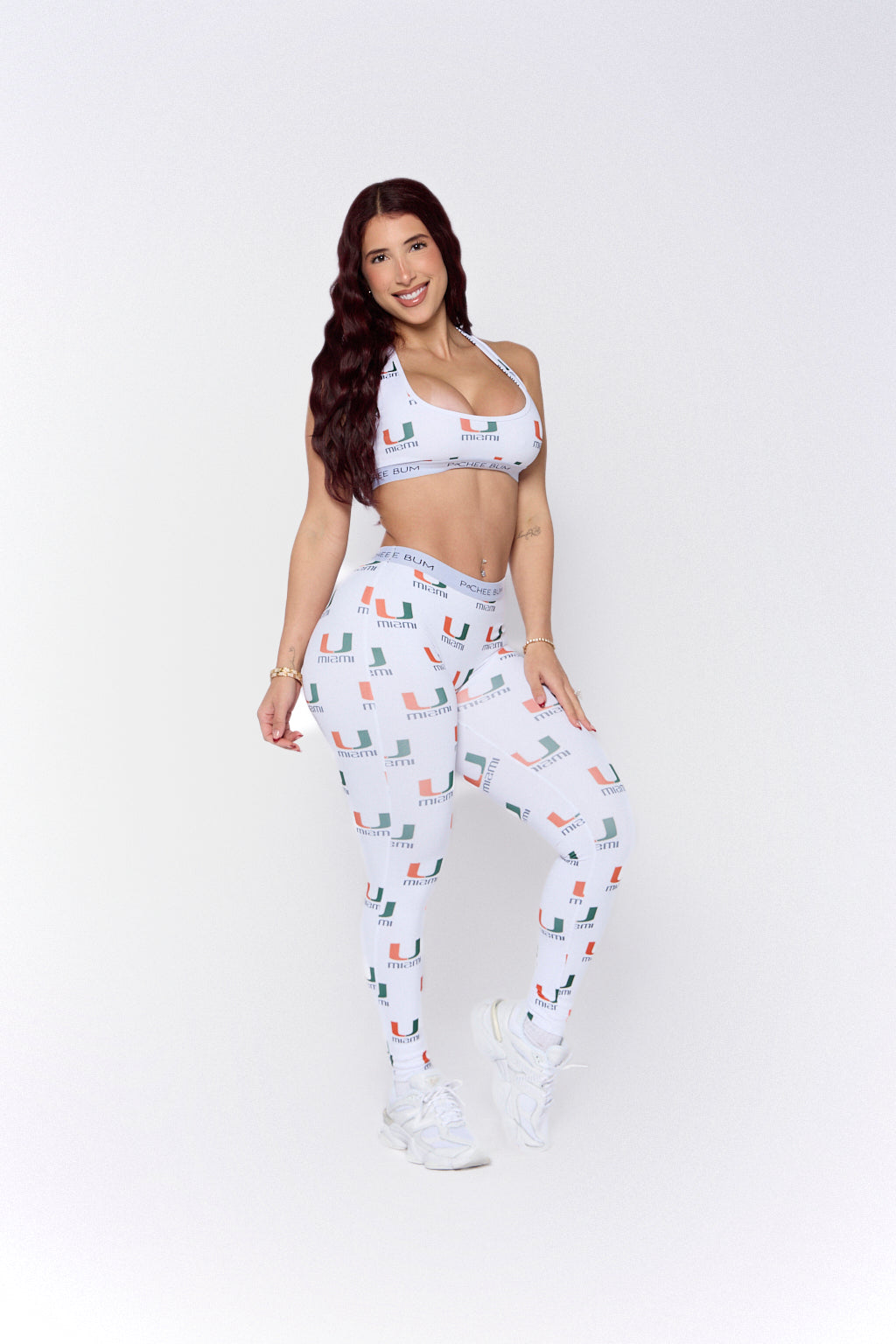 Pchee White UM Scrunch Butt Legging Set