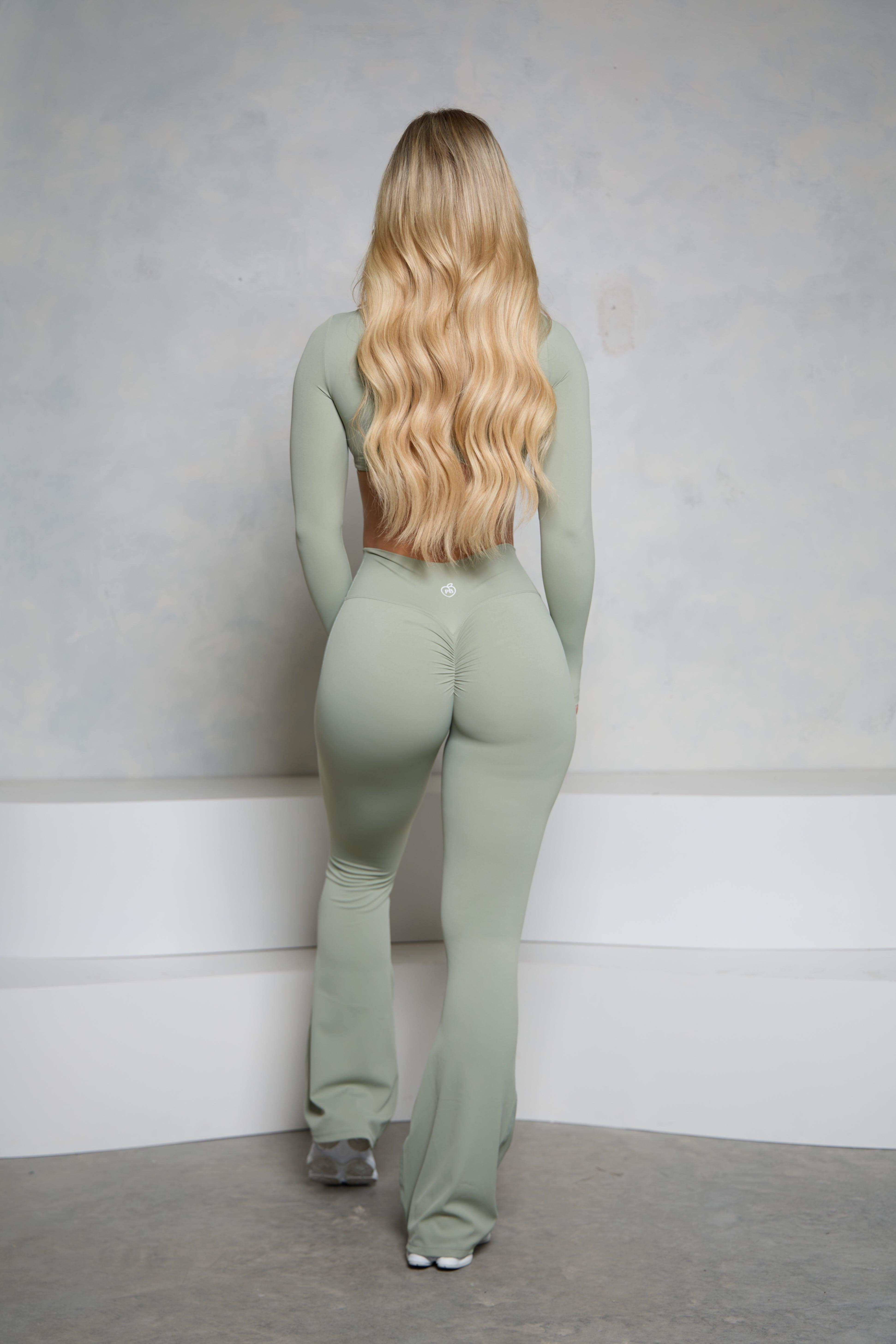 Sage Long Sleeve and Flare Pant Set - Pcheebum