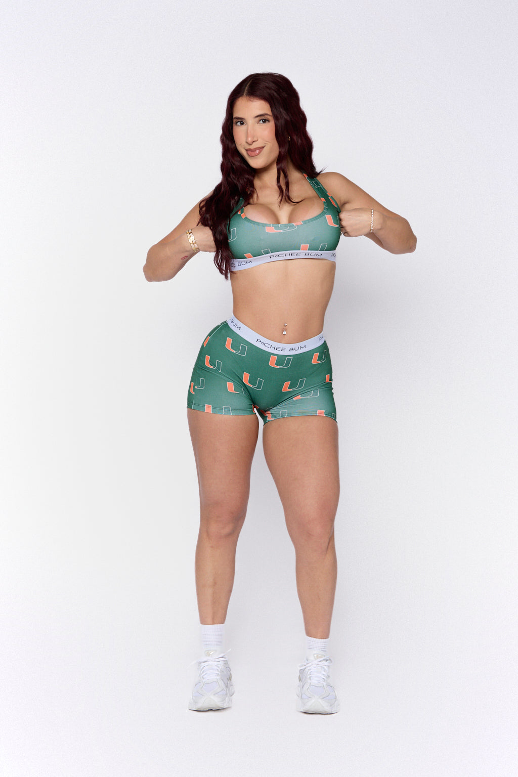 Pchee Green UM Scrunch Butt Short Set