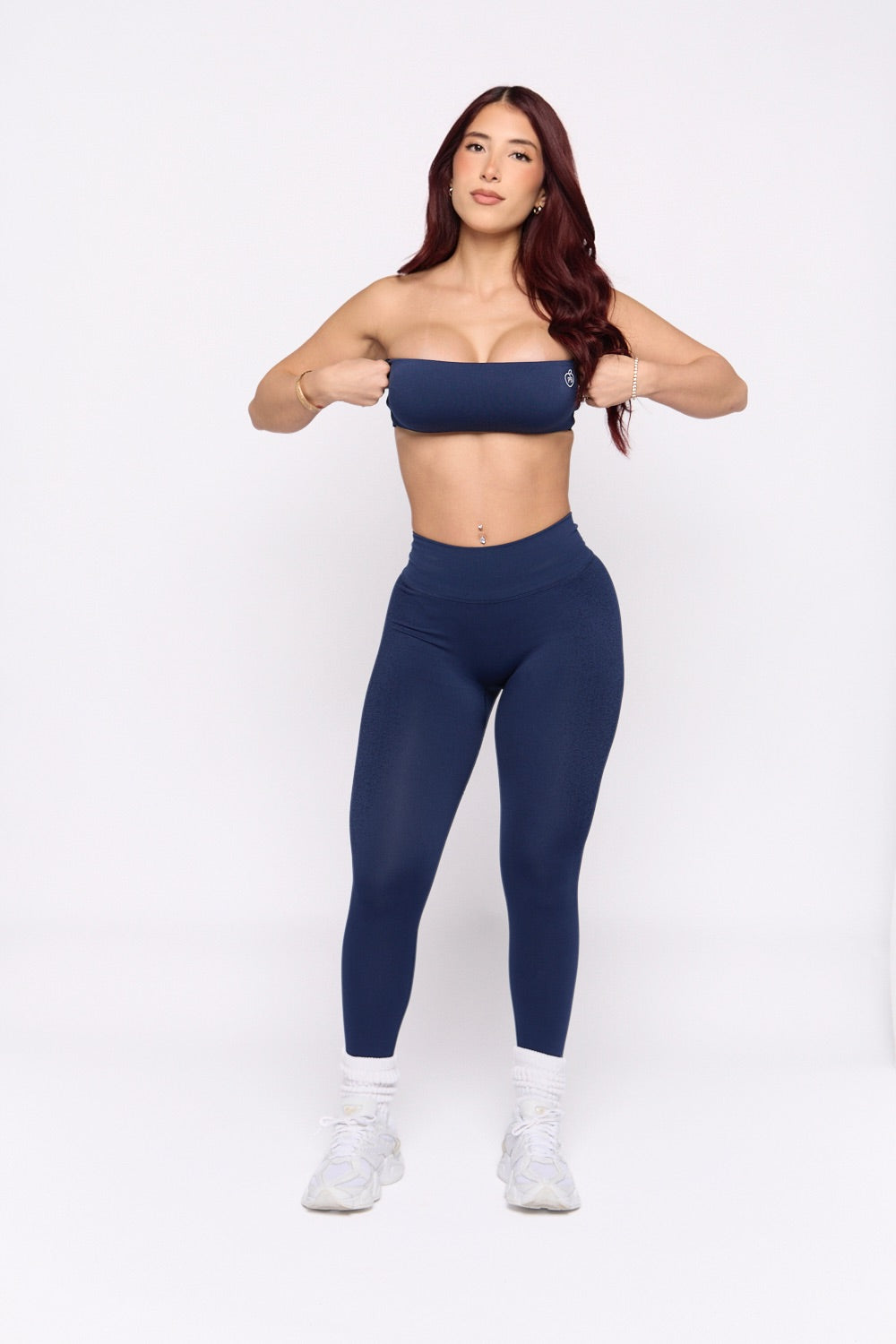 Navy Spray Contour Scrunch Butt Leggings