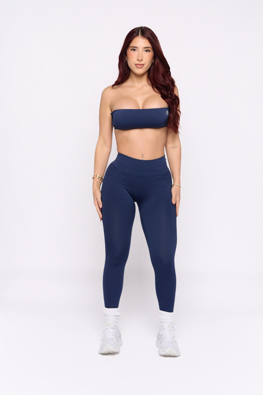 Navy Spray Contour Scrunch Butt Leggings