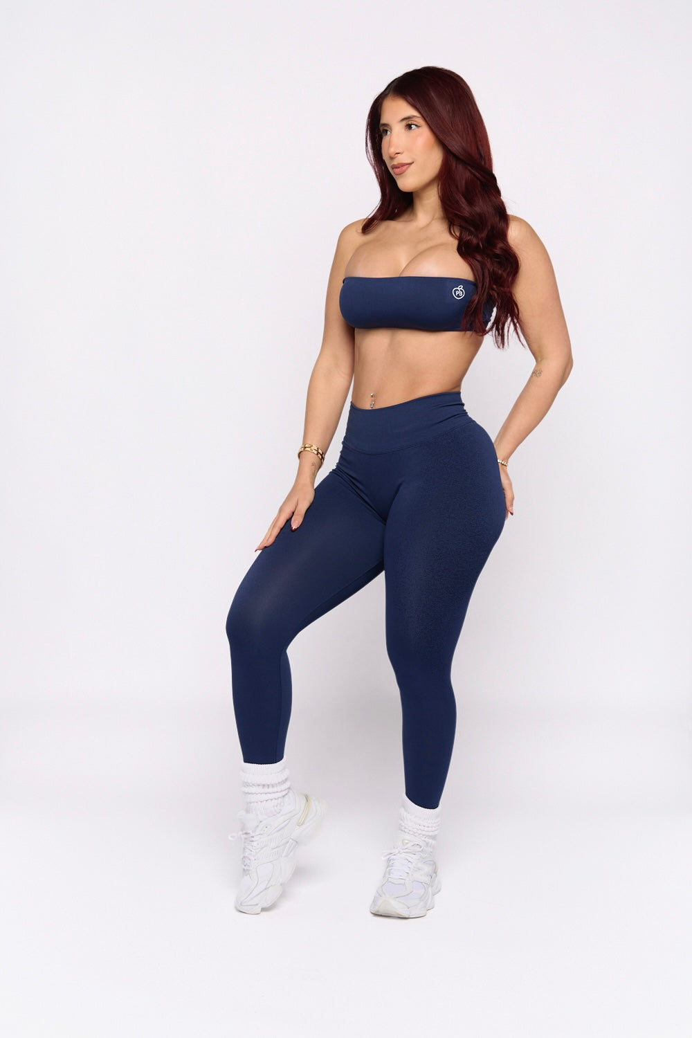 Navy Spray Contour Scrunch Butt Leggings