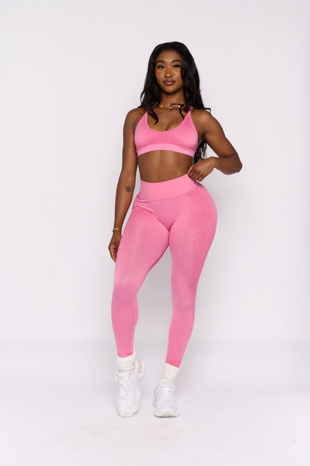 Pink Spray Contour Scrunch Butt Leggings