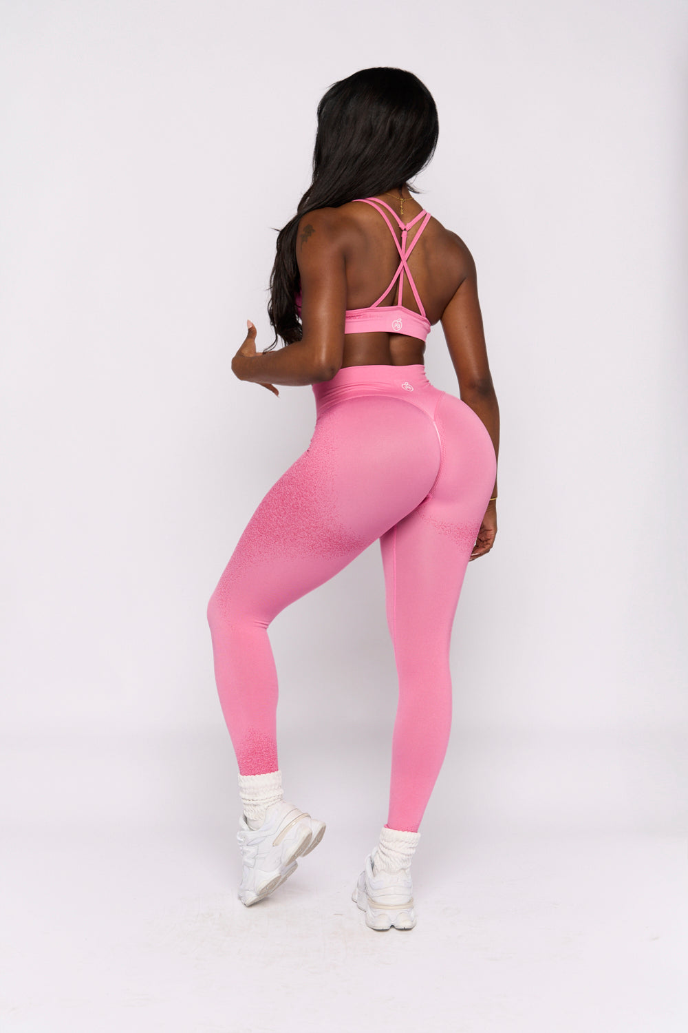 Pink Spray Contour Scrunch Butt Leggings