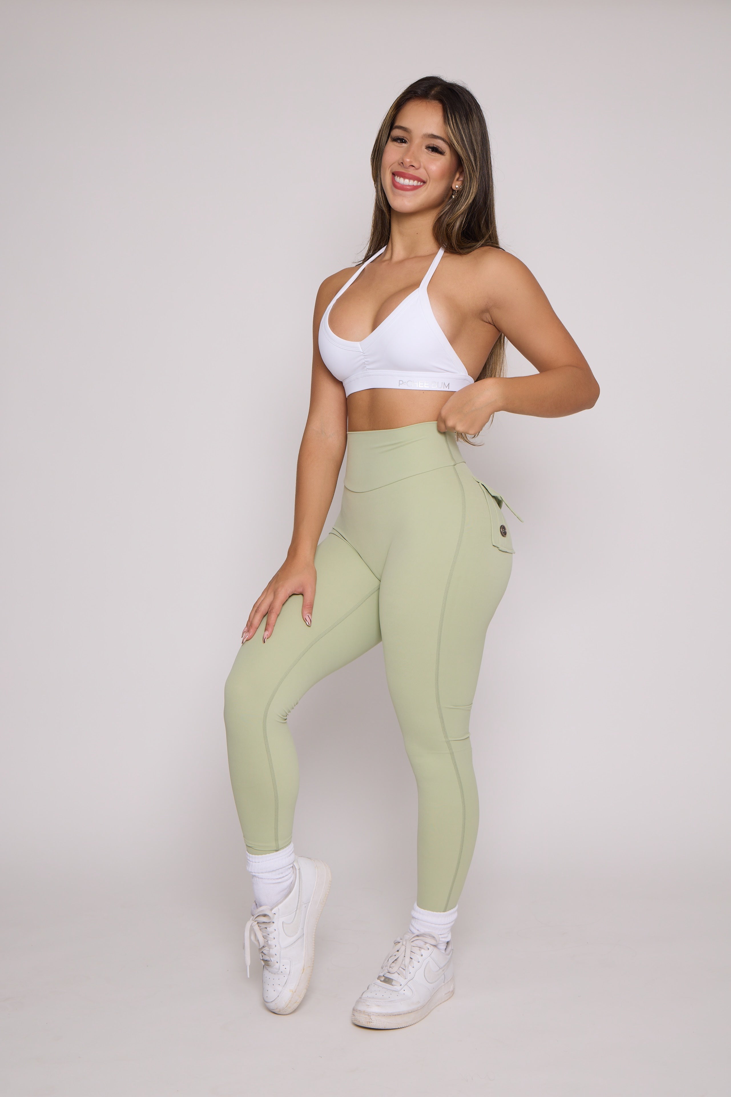 Pistachio Pocket Scrunch Butt Leggings