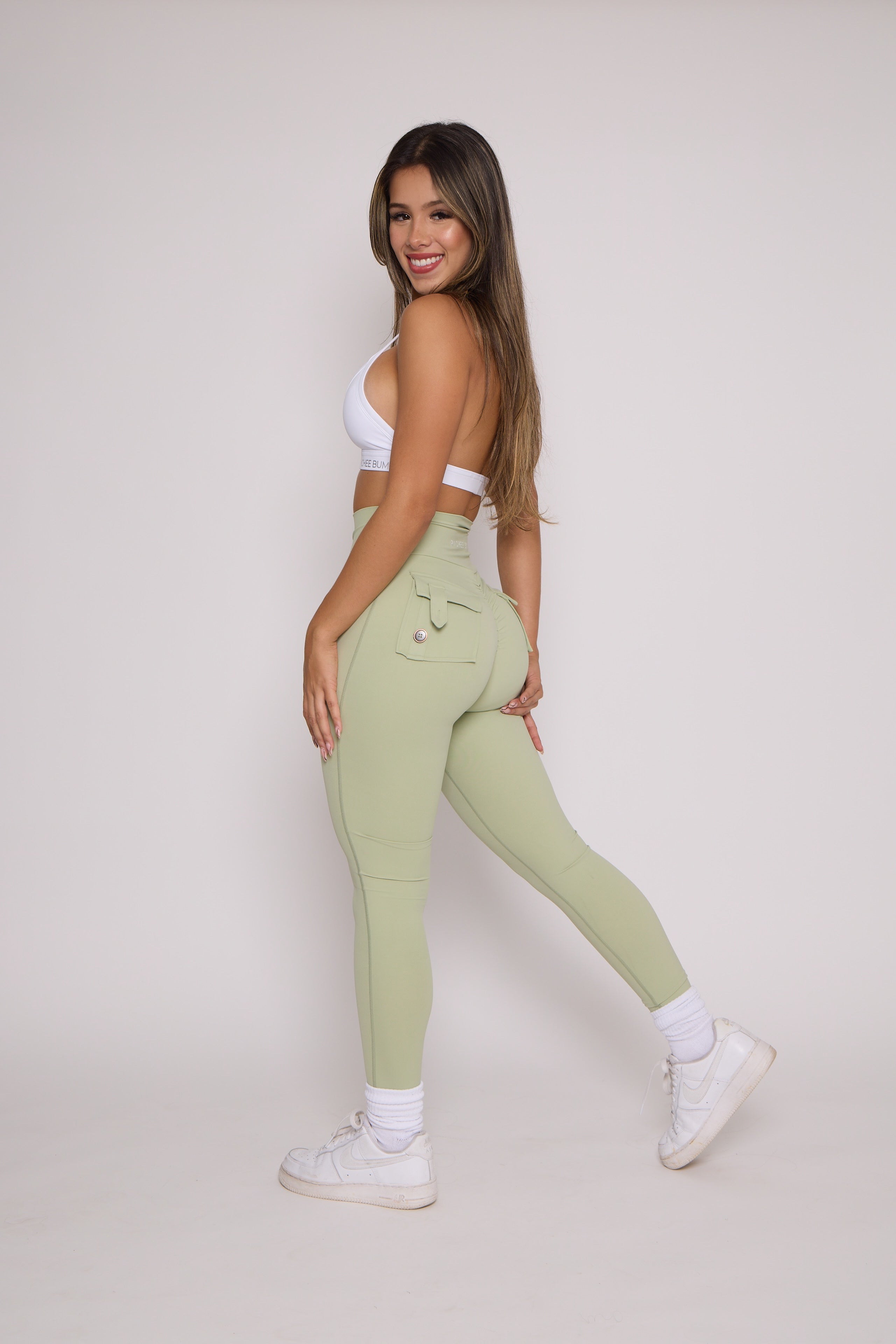 Pistachio Pocket Scrunch Butt Leggings