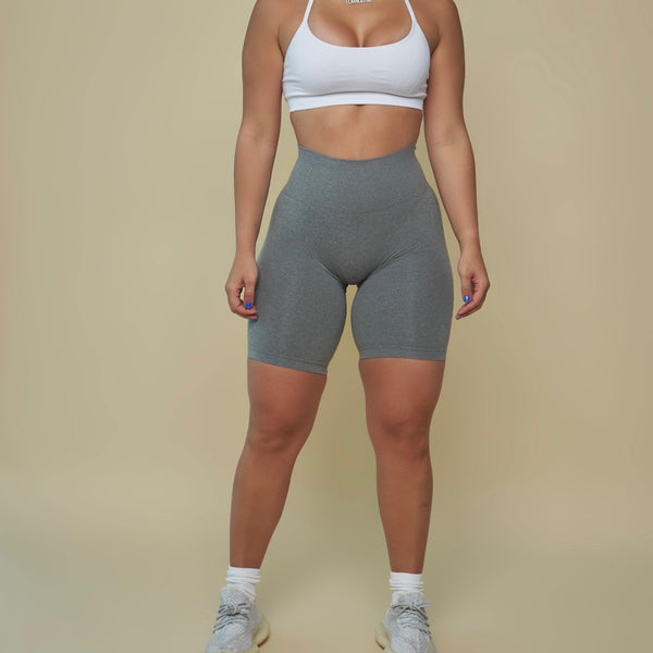 Light Wash Peach Bum Shorts - Sky Gray – sportifyactivewear™